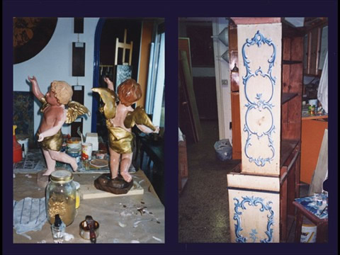Decorazione con craquelure e patinature